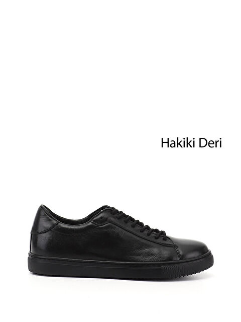 GÖNDERİ(R) Kadın SİYAH Bağcıklı Termo Taban Hakiki Deri Sneaker - S000493062-19351