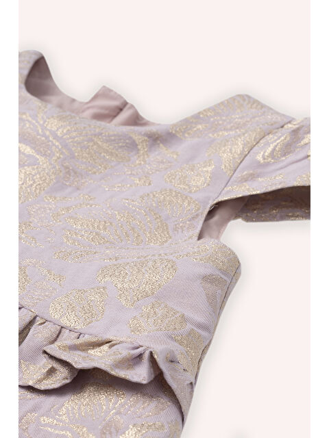 Panço Kız Çocuk Fırfır Detaylı Elbise Lila - S000393844-17878