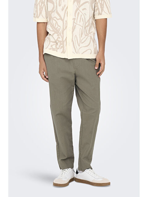 Only&Sons Onslinus Keten ve Pamuk Karışımlı Tapered Fit Daralan Paça Erkek Pantolon 22024966 - S000375659-19928