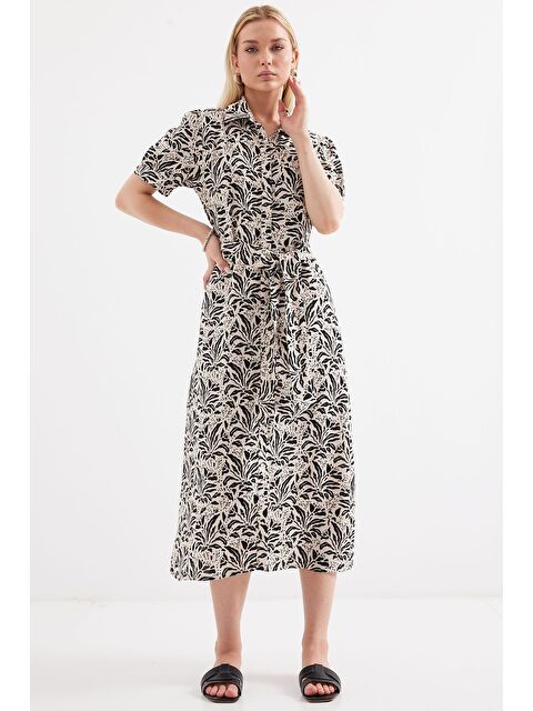 Bigdart 2213 Kısa Kol Viskon Elbise - C.Siyah - S000152929-5300