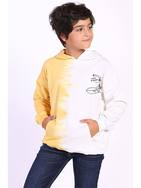 Toontoykids Erkek Çocuk Kapüşonlu Baskılı İki Renkli Sweatshirt - S000417556-37312