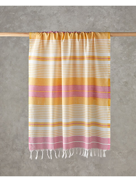 English Home River Rejenere Çizgili Peştamal 90x150 cm Sarı-Fuşya - S000435963-20072