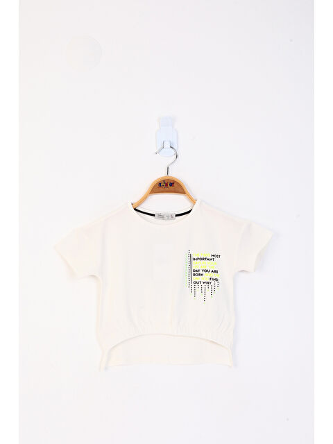 Toontoykids Kız Çocuk Baskılı Taş İşlemeli Tişört