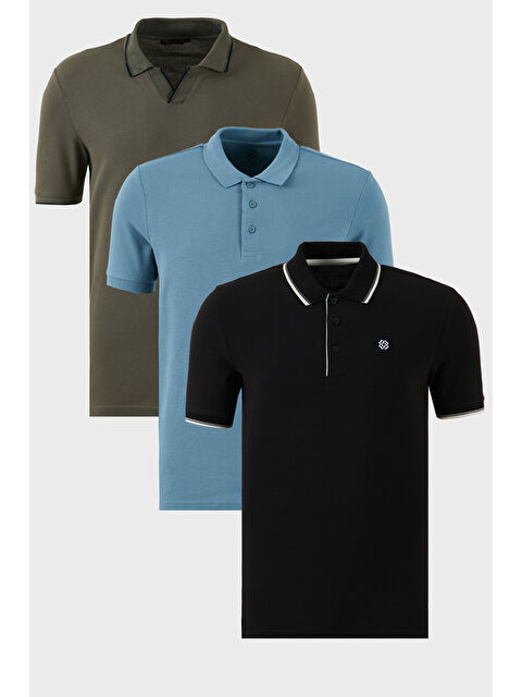 Buratti Pamuklu Regular Fit 3'lü Paket Polo Yaka Tişört 59029641827S3 - S000398635-4272