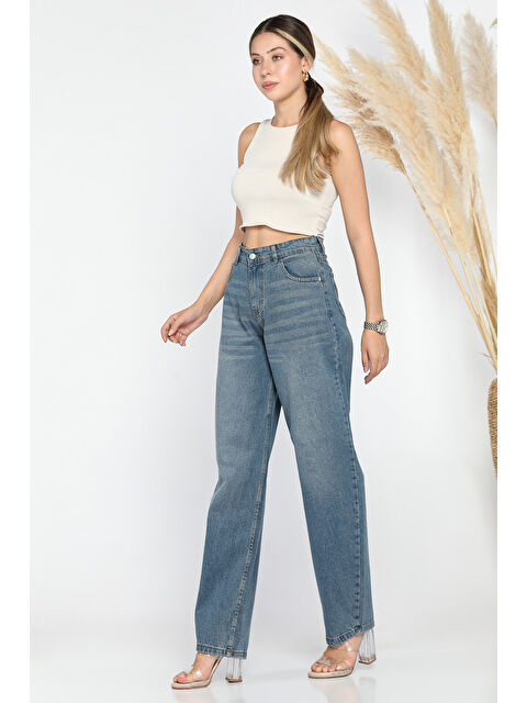 Gülseli Yüksek Bel Kemer Detaylı Kadın  Jean Pantolon - S000299435-17234