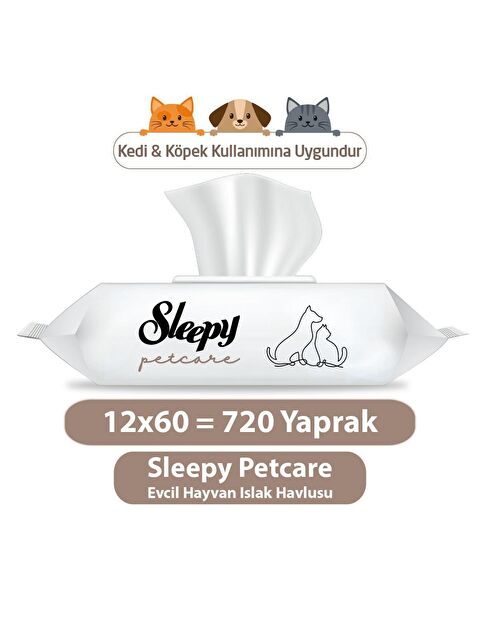 Sleepy Petcare Evcil Hayvan Islak Havlusu 12X60 Yaprak - S000127701-20063