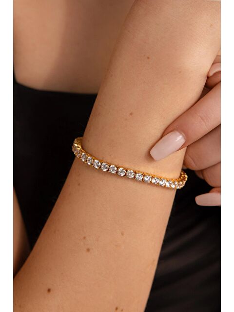 New Obsessions Rena Klasik Zarif Taşlı Suyolu Bileklik- 3mm taşlı - S000446723-20076