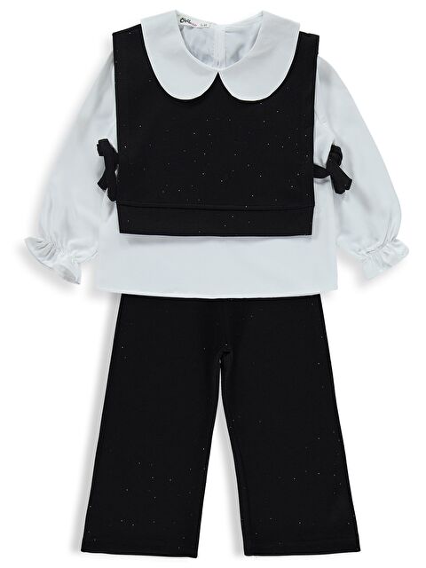 Civil Girls Yakalı 2-5 Yaş Takım - Siyah