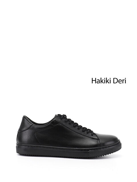 GÖNDERİ(R) Kadın SİYAH Bağcıklı Termo Taban Hakiki Deri Sneaker - S000494551-19351