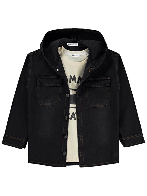 Civil Boys Kapüşonlu Tişörtlü 6-9 Yaş Gömlek - Gri