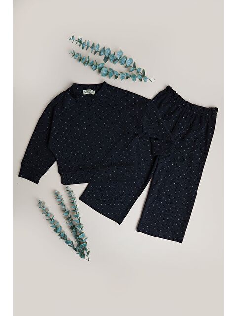 Fullamoda Puantiye Desenli Dik Yaka Flare Kız Çocuk 2 Li Takım - S000511468-19351