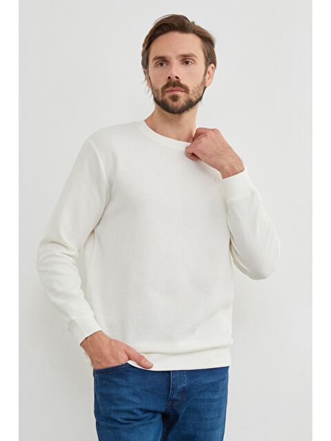 Fullamoda Kabartma Baskılı Bisiklet Yaka Kazak - S000444518-19965