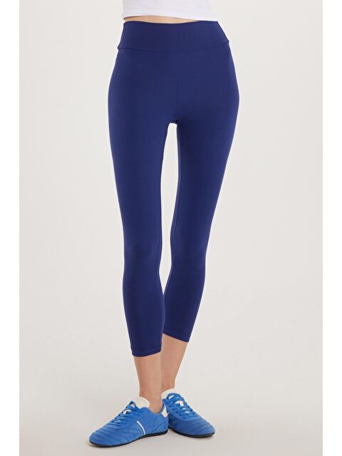 TUDORS Kadın Slim Fit Dar Kesim İnterlok Lacivert Tayt - S000523146-21164