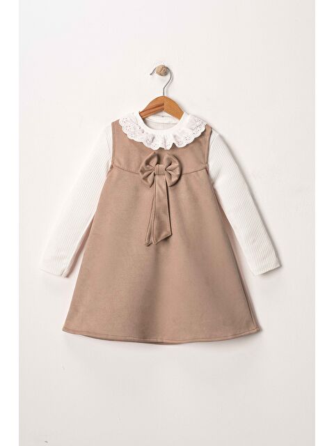 Pina Kids Kız Çocuk Fiyonk Detaylı İkili Süet Elbise ELB.1001 - S000335049-19413