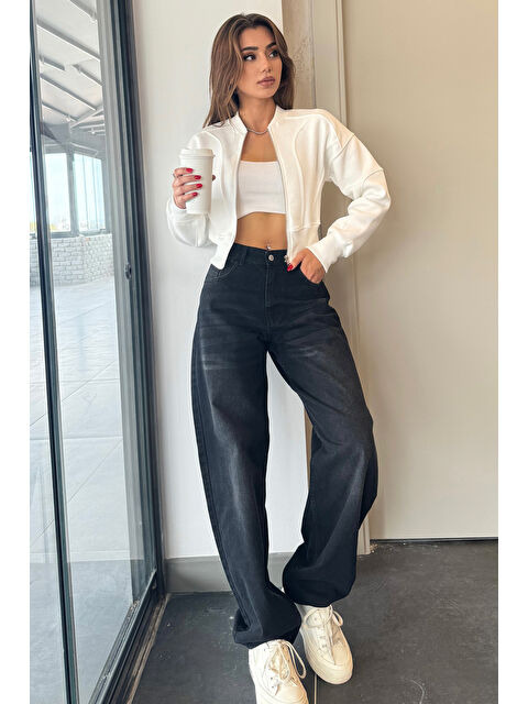 Gülseli Yüksek Bel Kemer Detaylı Kadın  Jean Pantolon - S000299435-19351