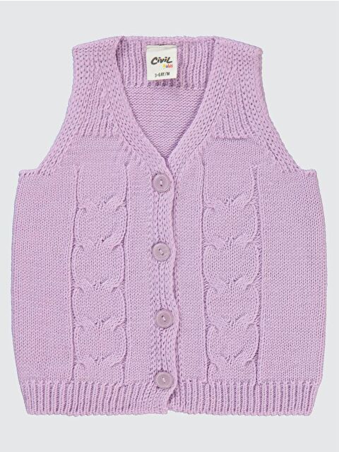 Civil Baby Saç Örgülü 3-18 Ay Yelek - Lila 9-12 Ay - S000483710-17878
