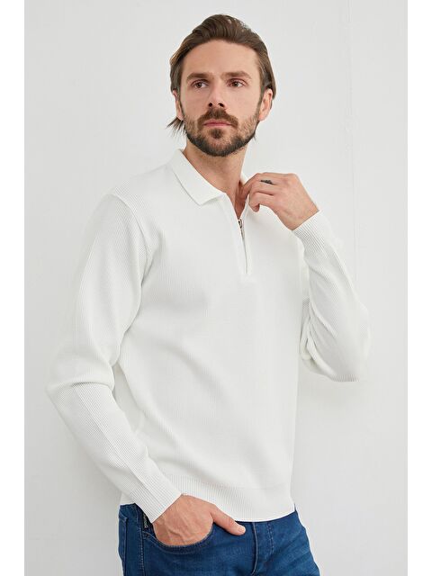 Fullamoda Fitilli Yarım Fermuarlı Triko Kazak - S000434219-20063