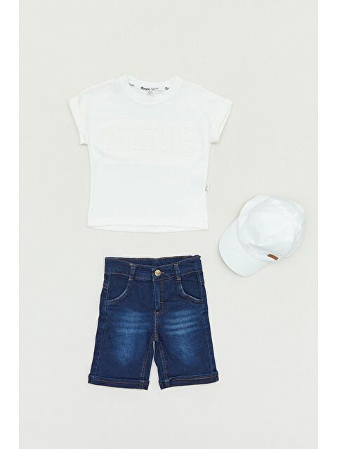 Fullamoda Attıtude Kabartmalı Şapka Aksesuarlı Erkek Çocuk Takım - S000192943-19965