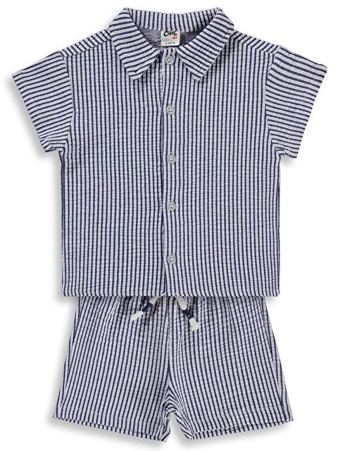 Civil Baby Çizgili 6-18 Ay Takım - Lacivert