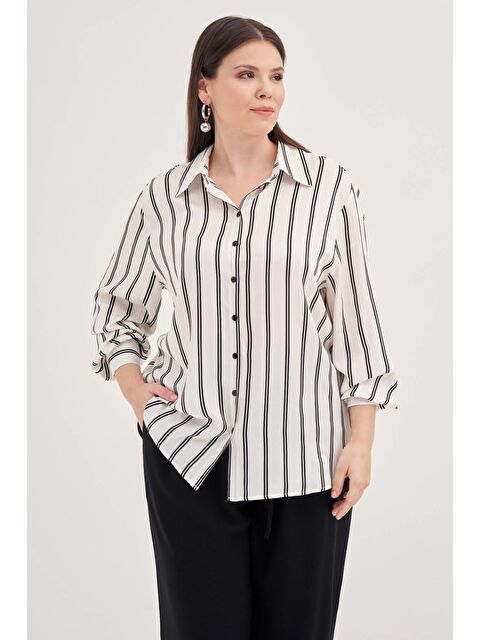 Mylinemoda Çizgili Uzun Kollu Gömlek - S000238936-20063