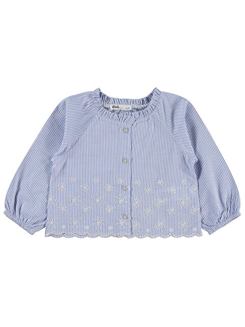 Civil Girls Çizgili 2-5 Yaş Gömlek - Mavi