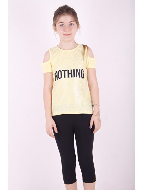 Toontoykids Kız Çocuk Yarım Kollu Varak Baskılı Kaprili Takım - S000418944-20072