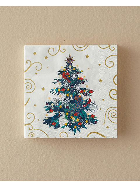 English Home Festive Tree 20'li Kağıt Peçete 33x33 cm Beyaz - S000480469-20063