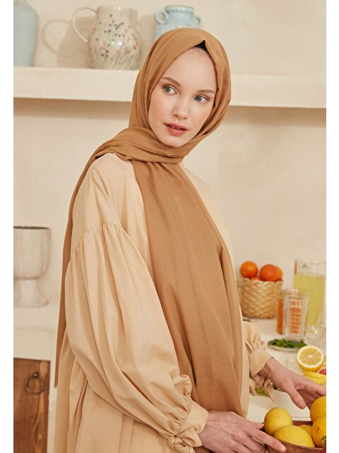 Fresh Scarfs İnce Pamuk Vual Şal Bal Köpüğü - S000420394-20074