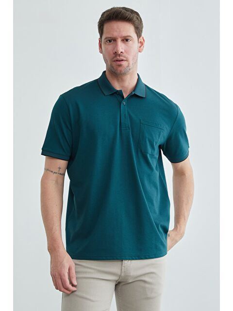 Fullamoda Düğmeli Tek Cepli Polo Yaka Tişört - S000513515-20019