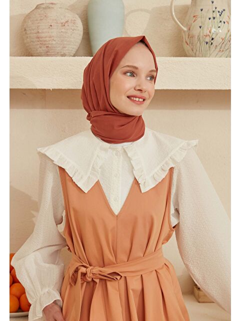 Fresh Scarfs İnce Pamuk Vual Şal Kiremit - S000420394-18657