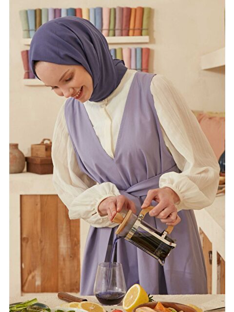 Fresh Scarfs İnce Pamuk Vual Şal Morcivert - S000420394-20040