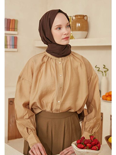 Fresh Scarfs İnce Pamuk Vual Şal Acı Patlıcan - S000420394-29704