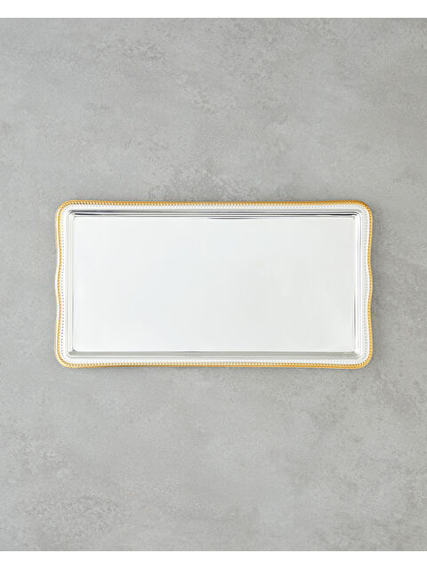 English Home Reflection Metal Tepsi 32x17 cm Gold-Silver - S000437052-37293