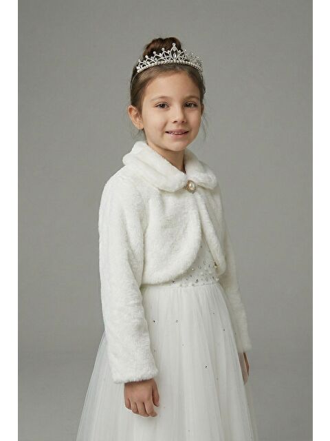 Mnk Baby & Kids Pelüş Uzun Kol Kız Çocuk Bolerosu M00681 - S000448543-19965