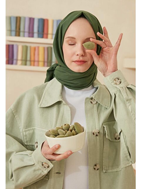 Fresh Scarfs İnce Pamuk Vual Şal Zümrüt - S000420394-18709