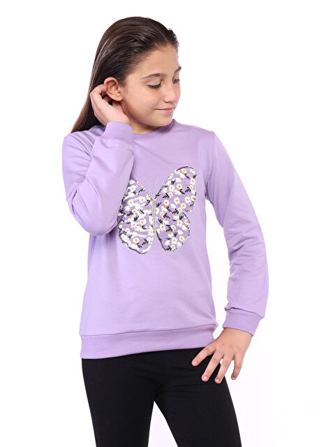Toontoykids Kız Çocuk Kelebek İşlemeli Sweatshirt - S000274113-17878