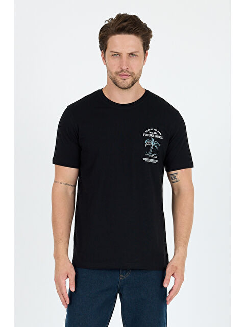 Rodi Bisiklet Yaka Baskılı Penye Erkek %100 Pamuk Tişört - S000416270-19351