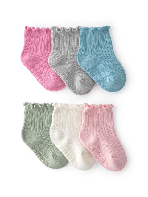 Carter's Kız Bebek 6Lı Çorap 0-12 Ay Çok Renkli