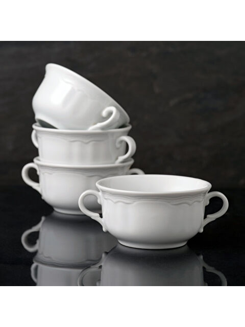 GÜRAL PORSELEN Venedik 4 Parça 12 Cm Kulplu Çorba Kasesi - S000521541-37646