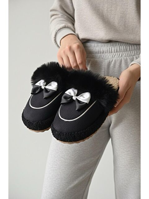 Oksit Romy Kurdela Kadın Ev Terliği Pelüş Ev Terliği Ses Yapmaz Taban Sıcak Kürklü Terlik - S000486469-19351