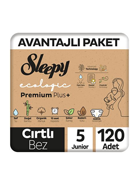Sleepy Ecologic Premium Plus Avantajlı Paket Bebek Bezi 5 Numara 120 Adet - S000399969-10231