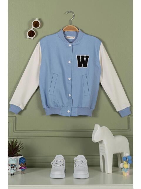For You Kids Nakışlı Mavi Kız Çocuk Kolej Ceket - S000153511-17234