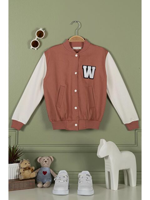 For You Kids Nakışlı Kiremit Kız Çocuk Kolej Ceket - S000153512-18657