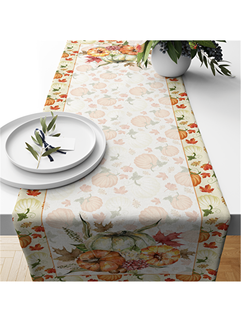 Evmila Sonbahar Temalı Kadife 40x140 Runner - S000285894-23173