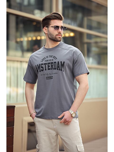 Madmext Füme Baskılı Erkek Tişört E7124 - S000423945-33408
