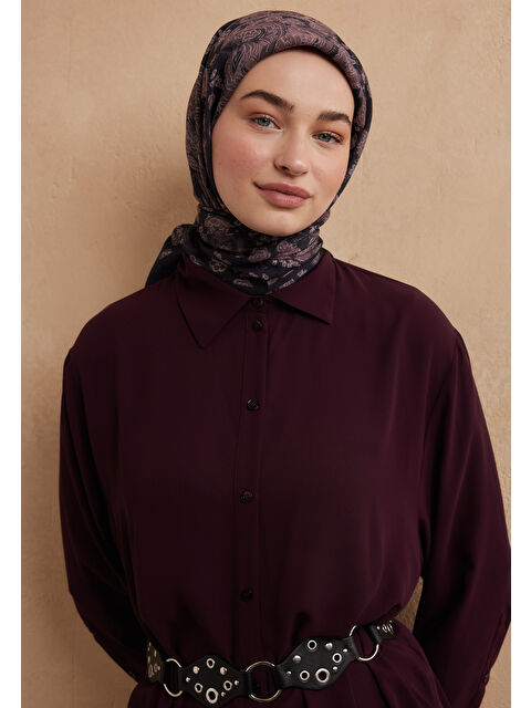 Fresh Scarfs Freda Desen Pamuk İpek Eşarp Gülkurusu - S000423275-20028