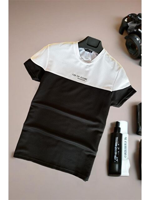 Oksit Ft 2469 For The Oceans Flok Baskı Slim Fit Erkek Tişört - S000213975-19351