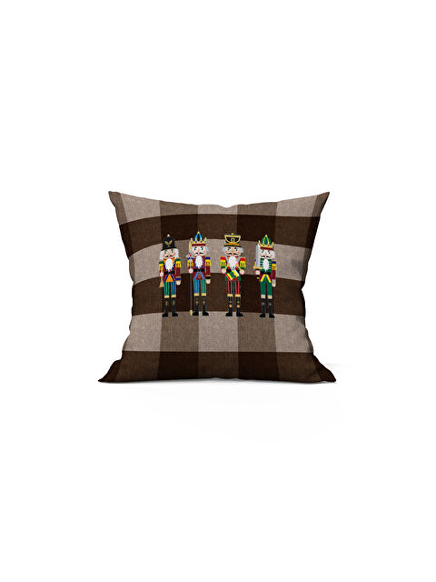 Evmila Yılbaşı Temalı Kurşun Asker Ekose Desenli 43x43 Kadife Kırlent Kılıfı - S000286760-23173