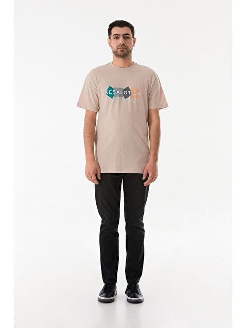 Fullamoda Baskılı Bisiklet Yaka %100 Pamuk Tişört - S000380683-19928