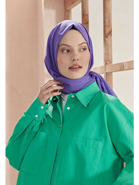 Fresh Scarfs İnce Pamuk Vual Şal Ametist - S000420394-20038
